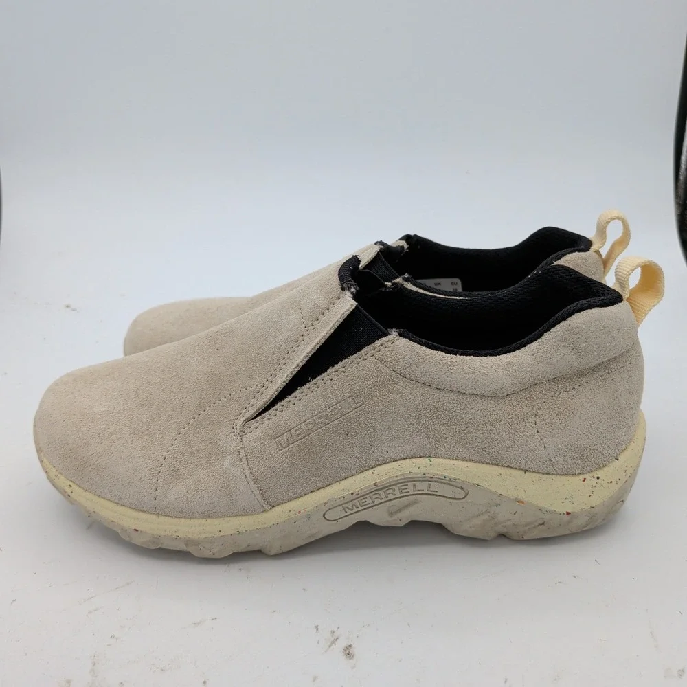 Merrell Jungle Moc Beige Suede Slip On Walking Shoes MK265358 Mens 5M Womens 6